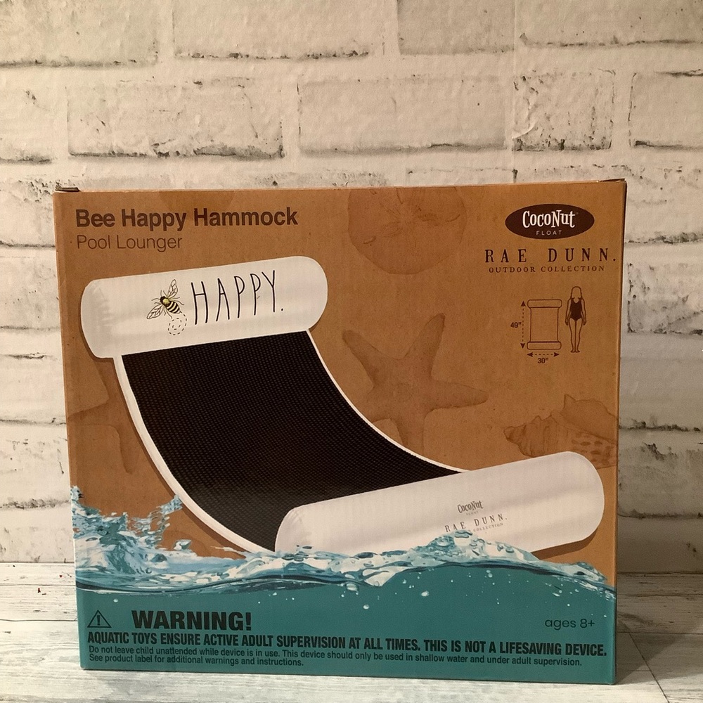 Rae Dunn Bee Happy Hammock Pool Lounger